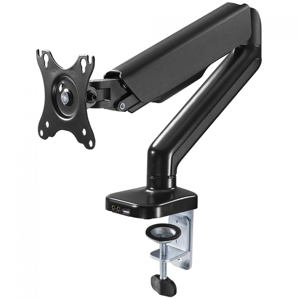 Suporte de Mesa PCYes, Articulado, Para Monitor 17 Até 32 Pol, Com Porta USB 2.0, Áudio e Microfone, Preto, SM-046USB