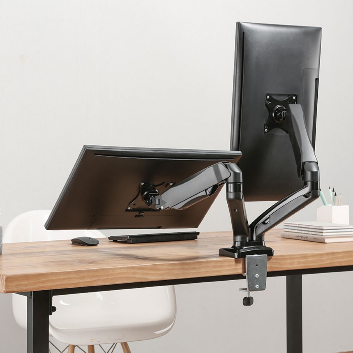 Suporte de Mesa Vinik, Articulado, Com Pistão, Para 2 Monitores 17 Até 32 Pol, Preto, SM-341B