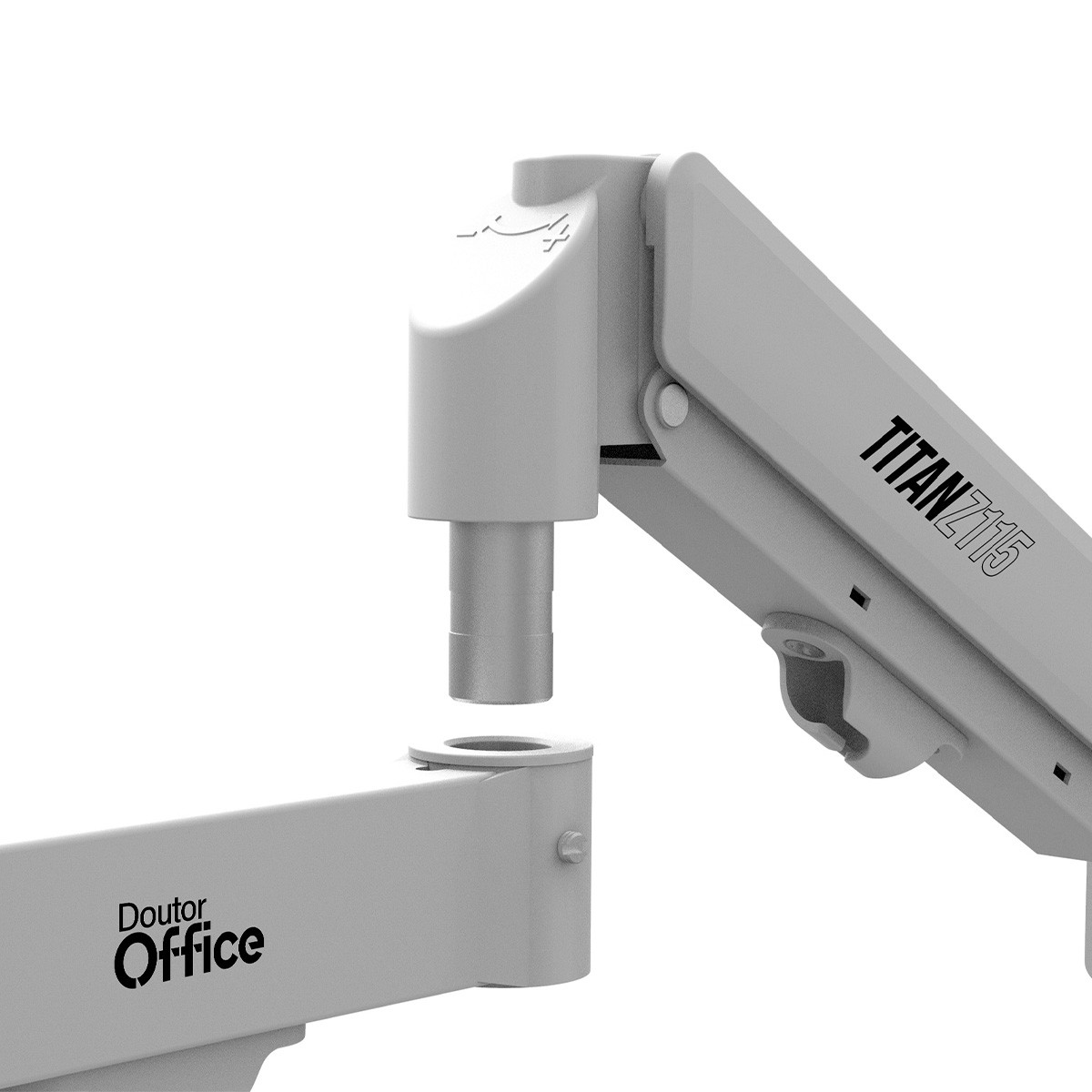 Suporte de Parede Dr. Office Titan Z115 White, Articulado, Com Pistão, Para Monitores de Até 32 Pol, Branco, DR-MA-Z11W1M0K32INN10WN