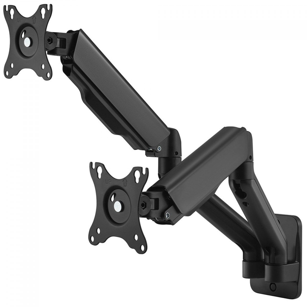 Suporte de Parede PCYes, Articulado, Para 2 Monitores 17 Até 32 Pol, Preto, PLMSM05A