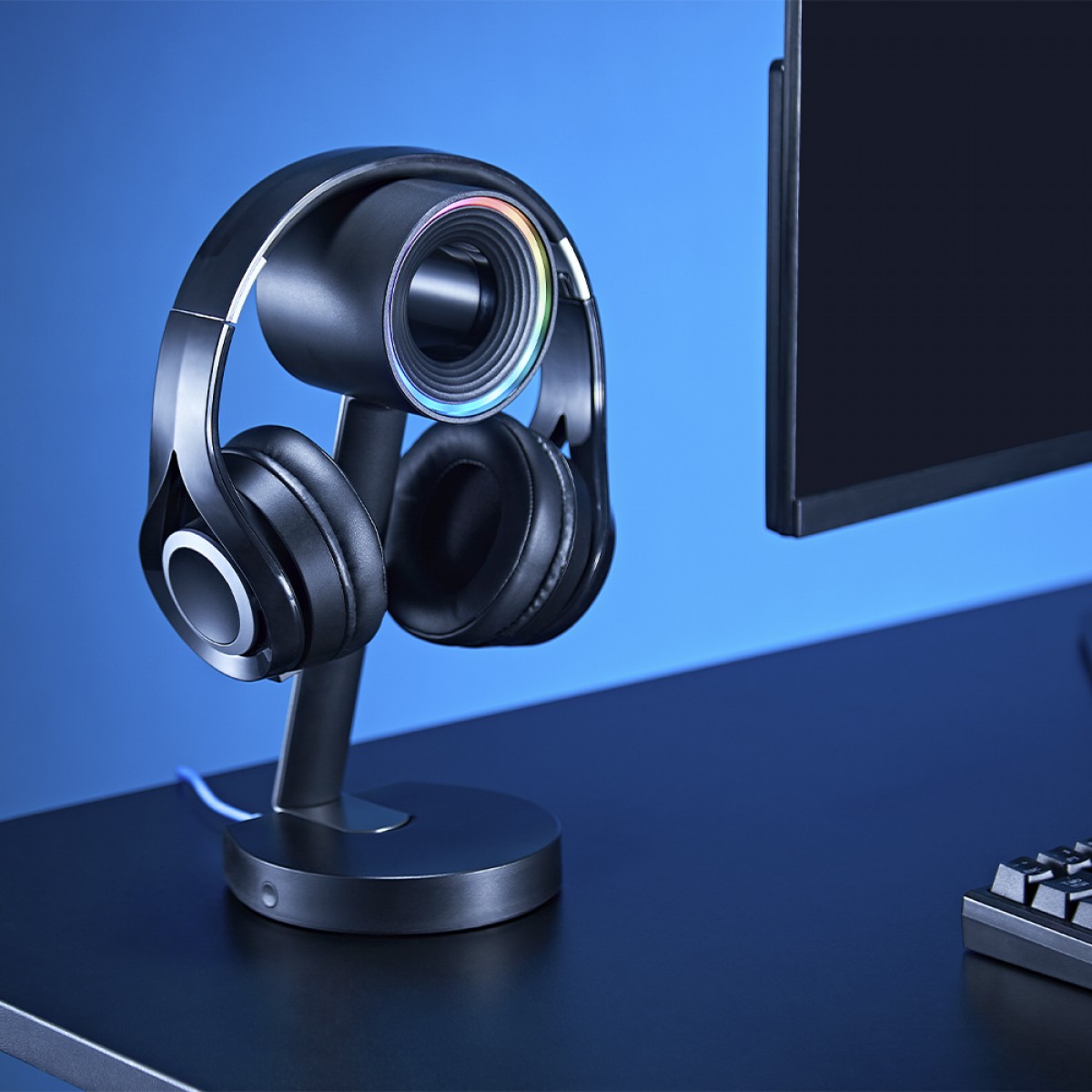 Suporte para Headset Octoo Gamepod, RGB, Preto