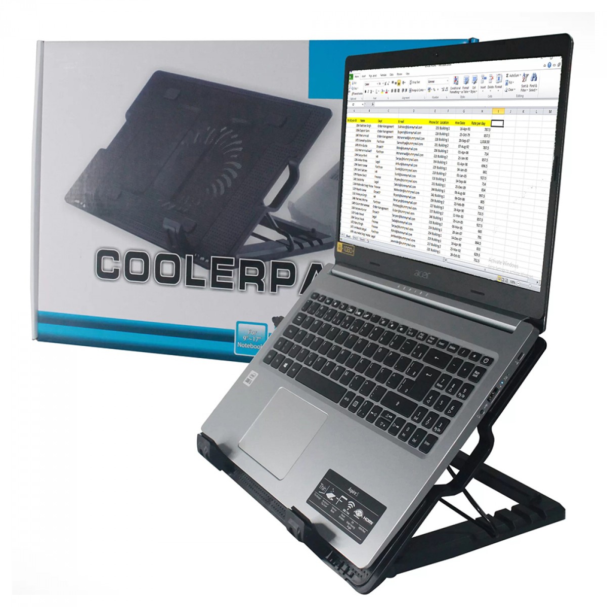 Suporte Para Notebook Coolerpad, Ajuastável, Até 17 Pol, Com Fan de 140mm, Preto, TC0301