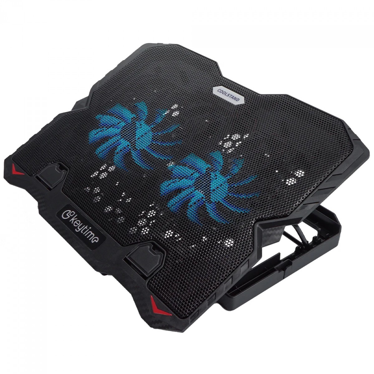 Suporte para Notebook Keytime CoolStand 2, Ajustável, Preto, Com 2 Fans, KYT00020