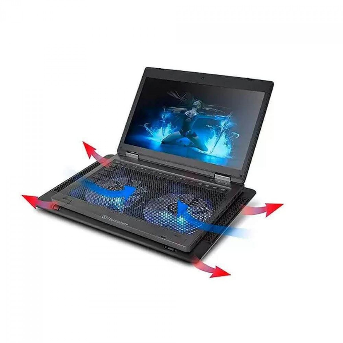 Suporte Para Notebook Thermaltake Massive 14², Com 2 Fans de 140mm, Black, CL-N001-PL14BU-A