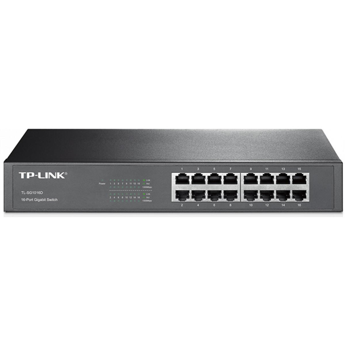 Switch 16 Portas TP-Link Gigabit 10/100/1000 Mbps Rack/Desk, TL-SG1016D