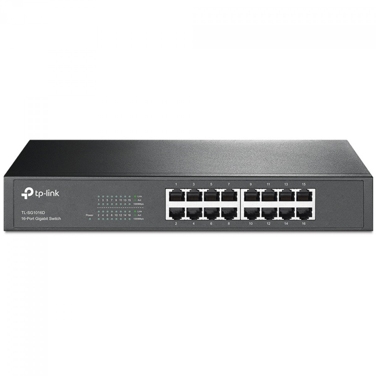 Switch 16 Portas TP-Link Gigabit 10/100/1000 Mbps Rack/Desk, TLSG1016D