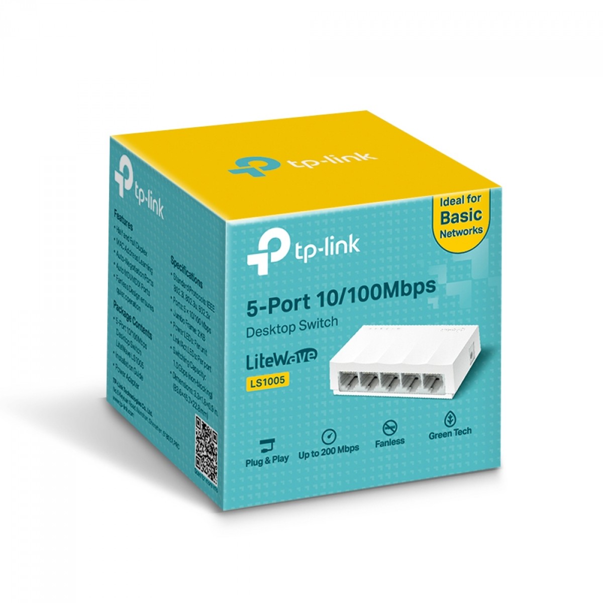 Switch TP-Link LS1005, 5 Portas 10/100 Mbps, Fast Ethernet 