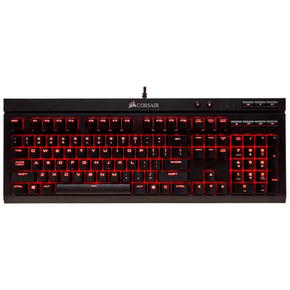 Teclado Mecânico Gamer Corsair K68 Switch Cherry MX Red CH-9102020-BR LED Vermelho ABNT2