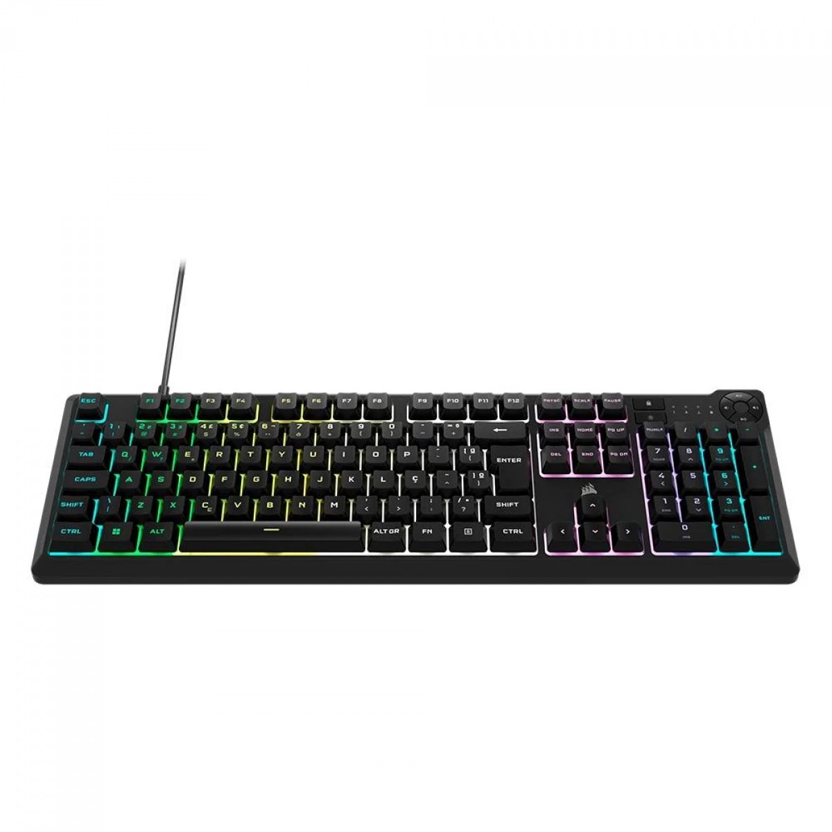 Teclado Gamer Corsair K55 Core, Membrana, RGB, ABNT2, USB, Preto, CH-9226C65-BR