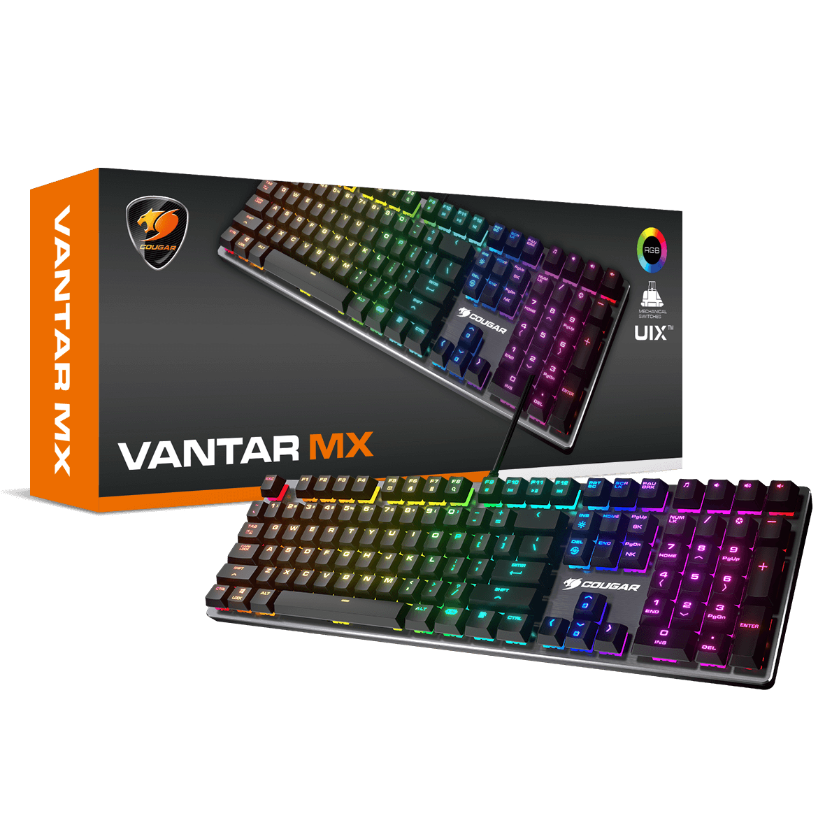 Teclado Gamer Cougar Vantar MX, Switch Red, RGB, ABNT2, Black, 37VAMM1SB-0004