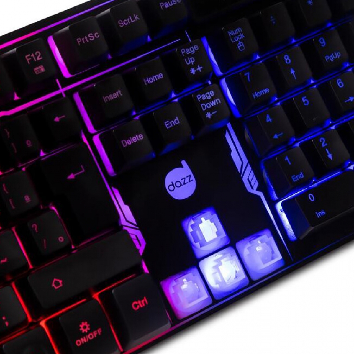 Teclado Gamer DAZZ Rapid Fire Revolution, Rainbow, ABNT2, 625203