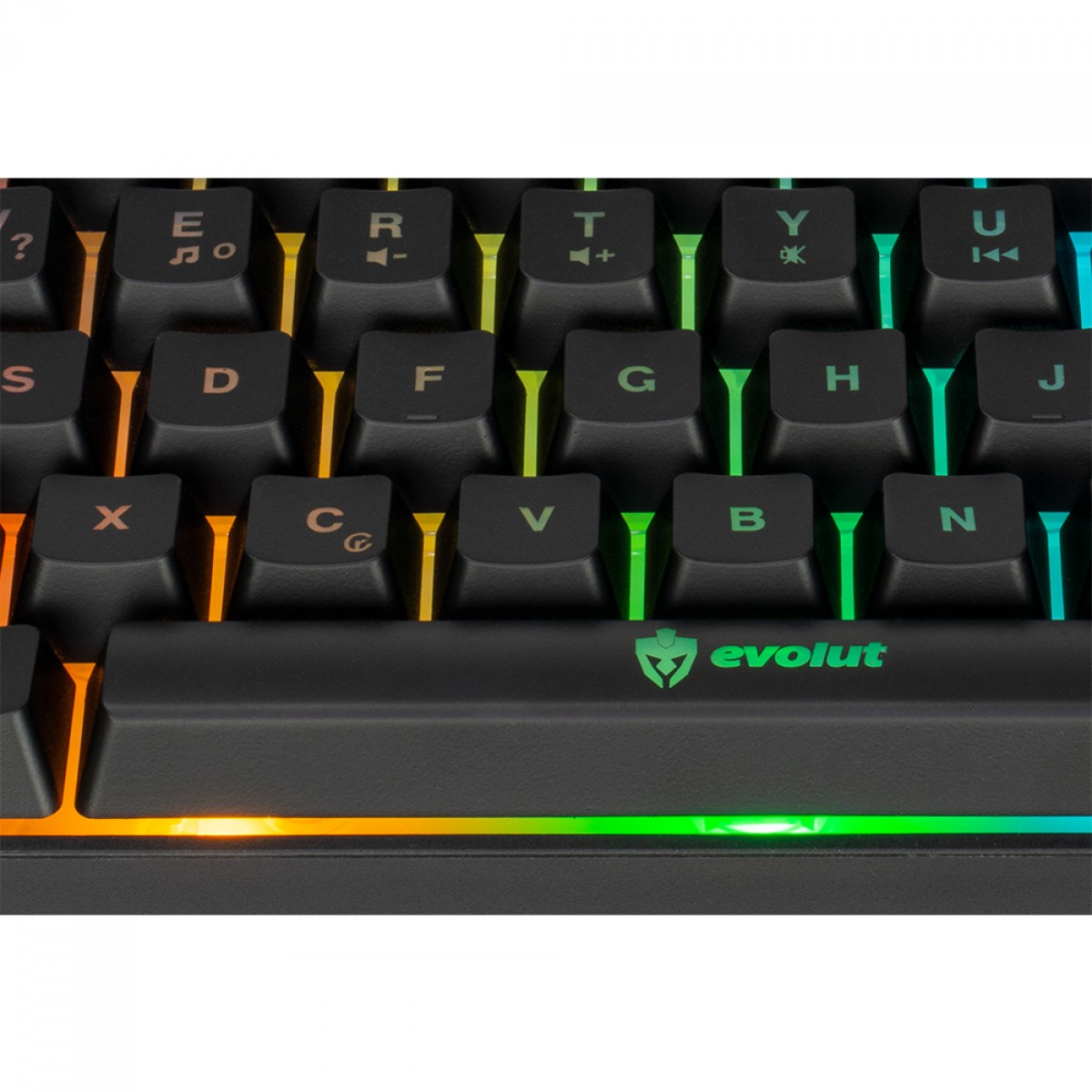 Teclado Gamer Evolut Fay, 60%, Rainbow, Membrana, ABNT2, Preto, EG-211