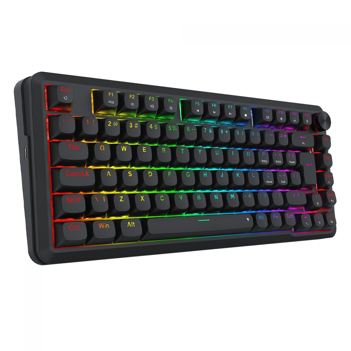 Teclado Gamer Magnético Redragon Stormhunter, RGB, 75%, Hall Effect, UltraMag Linear Switch, ABNT2, Preto, K721RGB-M