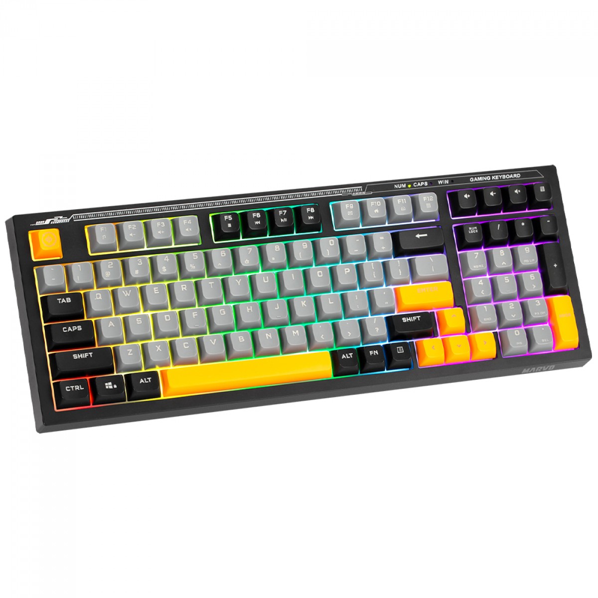 Teclado Gamer Marvo K638B, RGB, Switch Membrana, USB