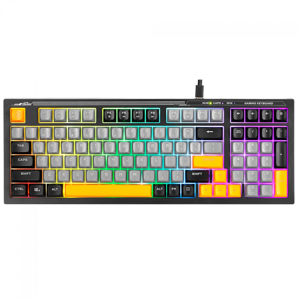 Teclado Gamer Marvo K638B, RGB, Switch Membrana, USB