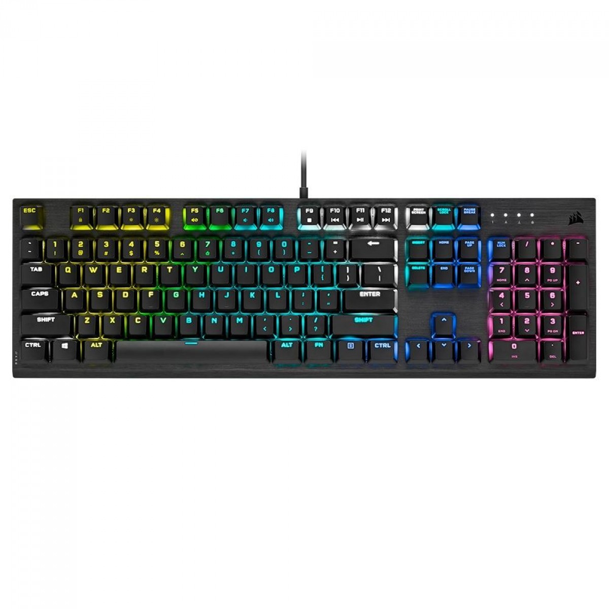 Teclado Gamer Mecânico Corsair K60 RGB PRO Low Profile, Switch Cherry MX Low Profile Speed, Black, ANSI, CH-910D018-NA