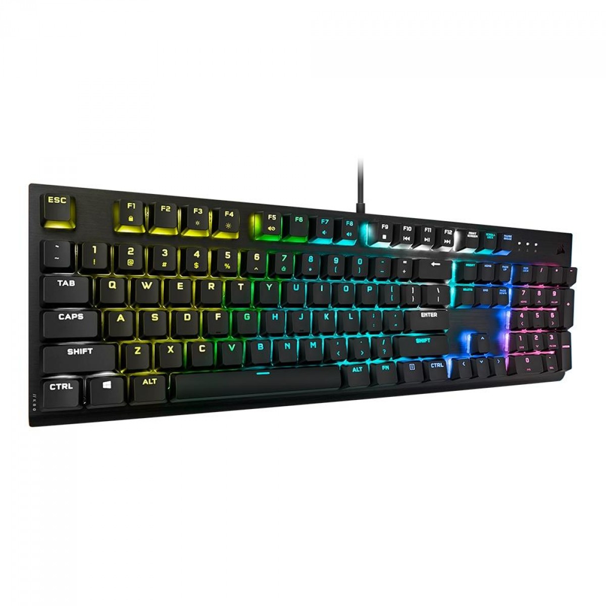 Teclado Gamer Mecânico Corsair K60 RGB PRO Low Profile, Switch Cherry MX Low Profile Speed, Black, CH-910D018-BR