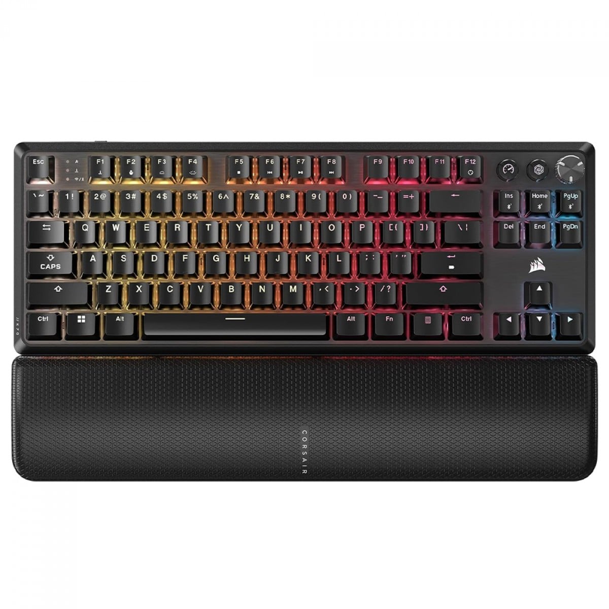 Teclado Gamer Mecânico Corsair K70 Core TKL, RGB, Wireless, Switch MLX Red, ANSI, Preto, CH-914901E-NA