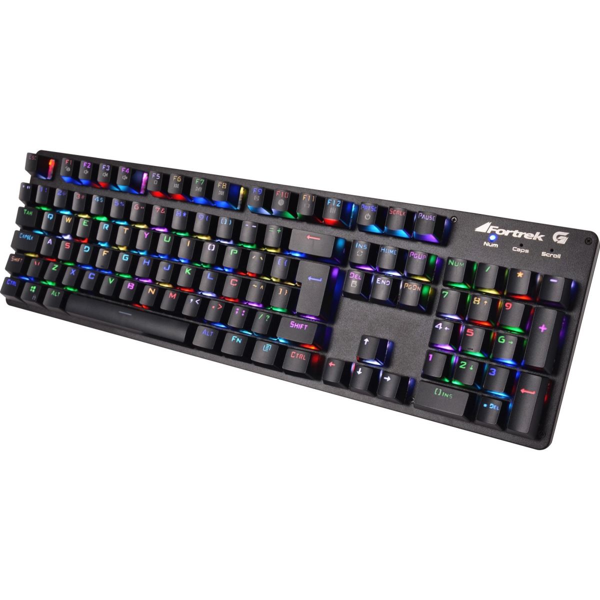 Teclado Gamer Mecânico Fortrek K5 RGB, Switch Blue, ABNT2, Black