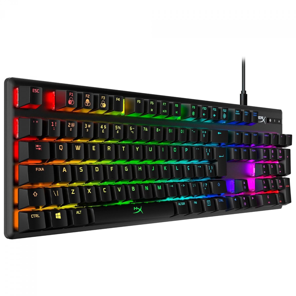 Teclado Gamer Mecânico HyperX Alloy Origins, RGB, Switch HyperX Red, ABNT2