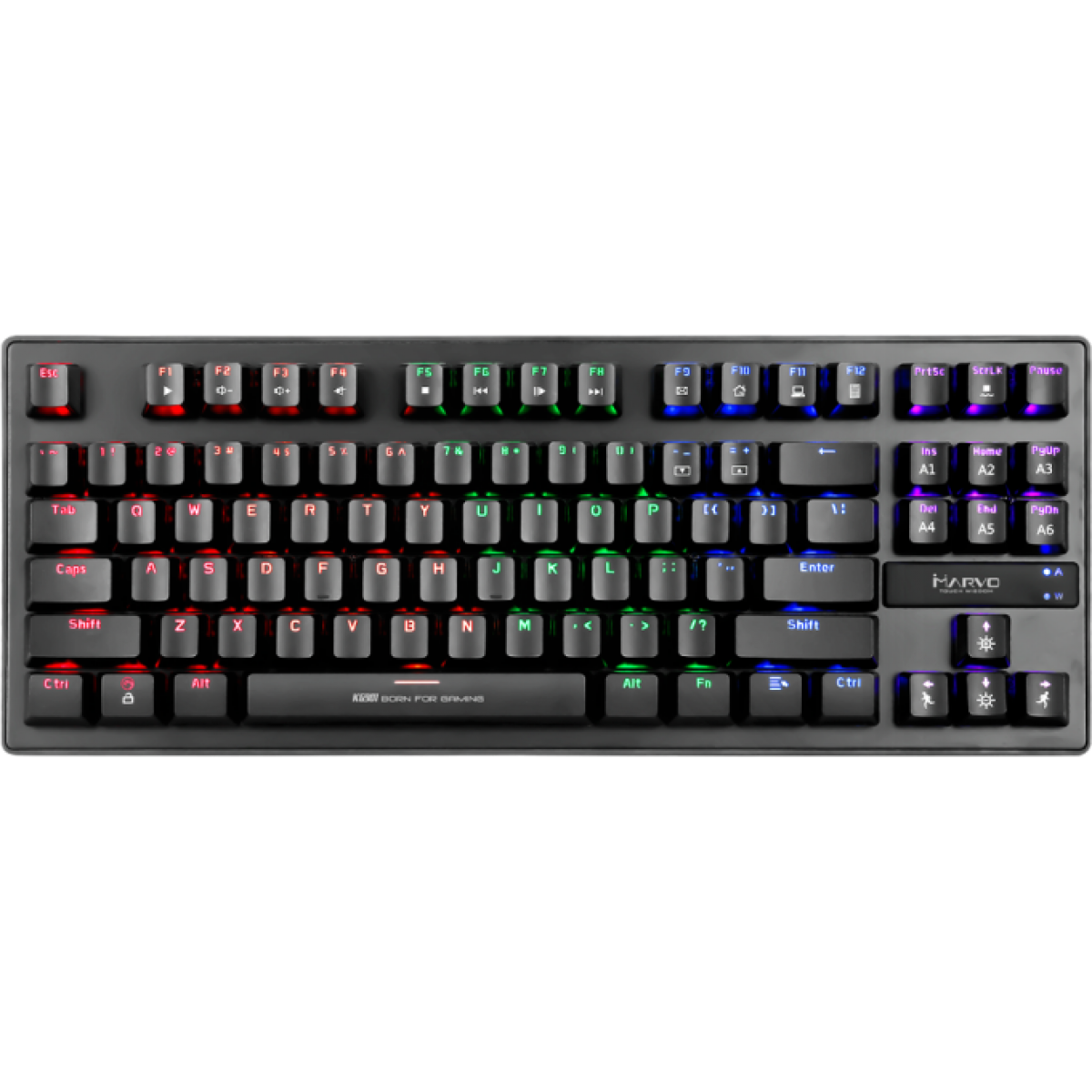 Teclado Gamer Mecânico Marvo KG901, Switch Blue, Rainbow