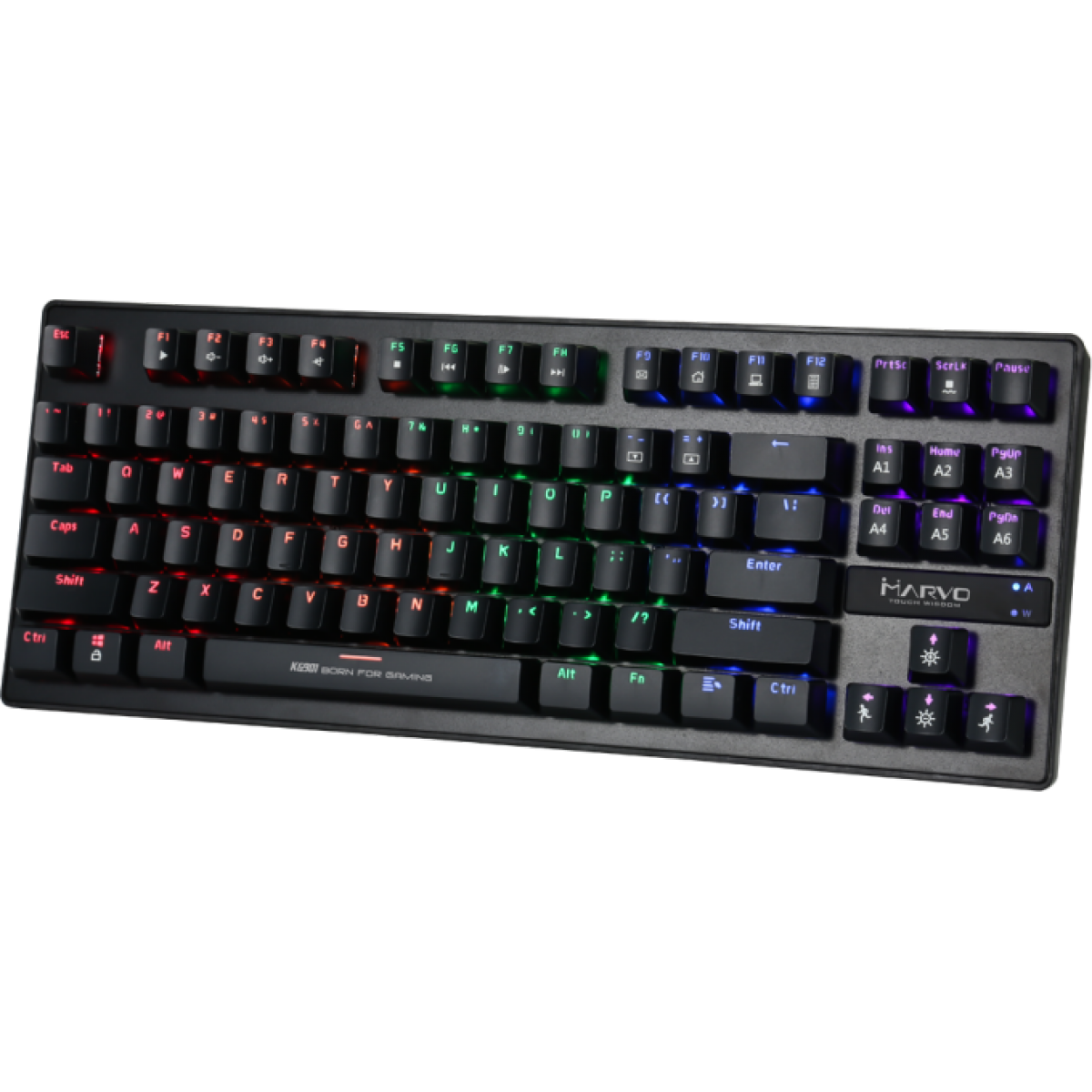 Teclado Gamer Mecânico Marvo KG901, Switch Blue, Rainbow