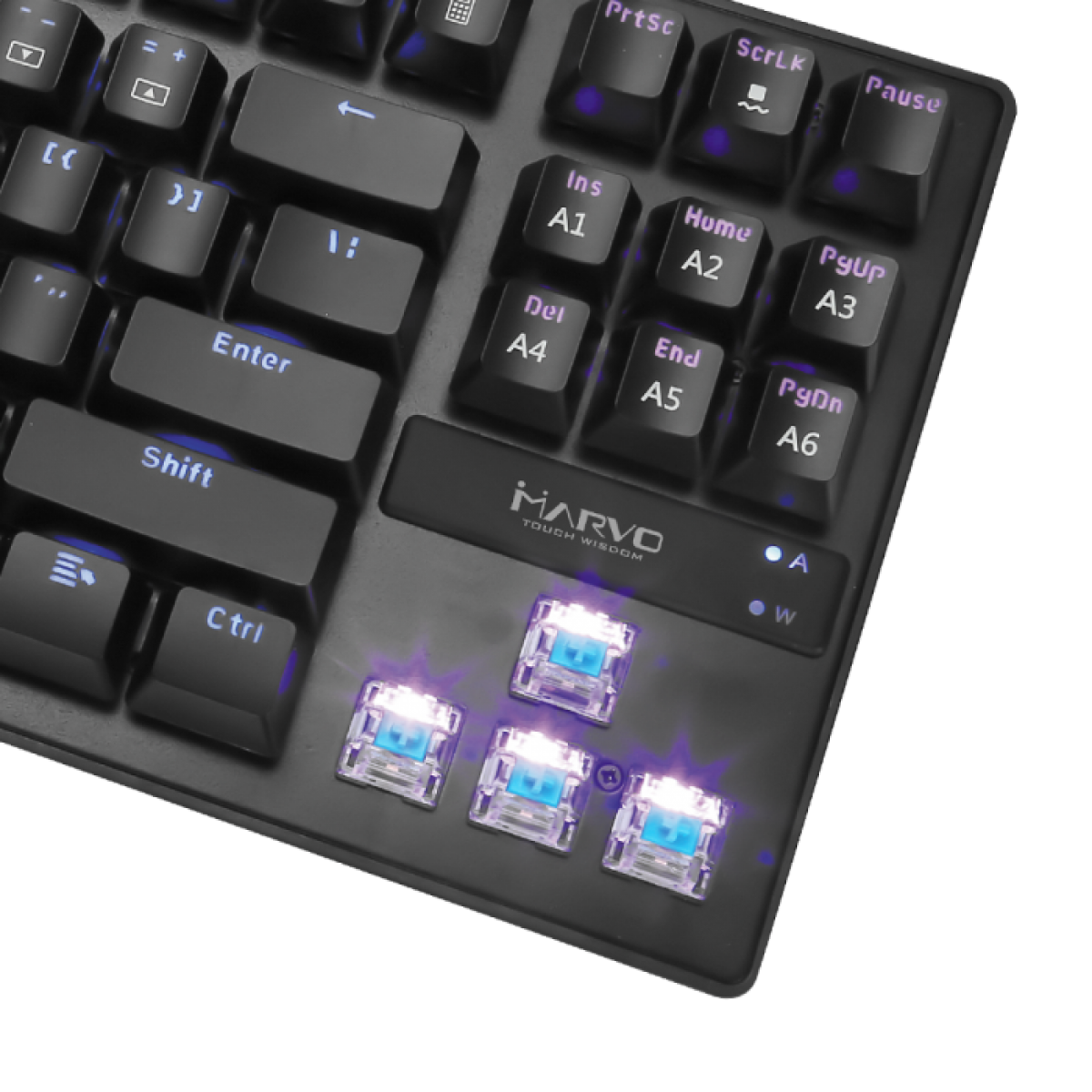 Teclado Gamer Mecânico Marvo KG901, Switch Blue, Rainbow