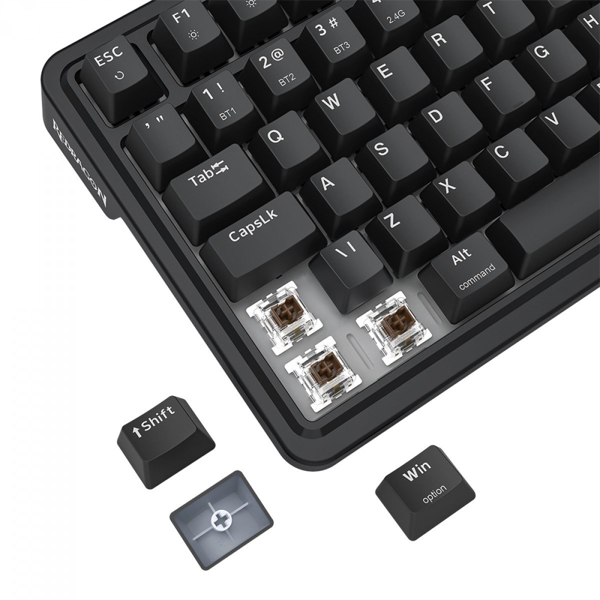 Teclado Gamer Mecânico Redragon Eisa Pro, RGB, Wireless/Bluetooth, Switch Brown, ABNT2, Preto, K686-RGB-PRO