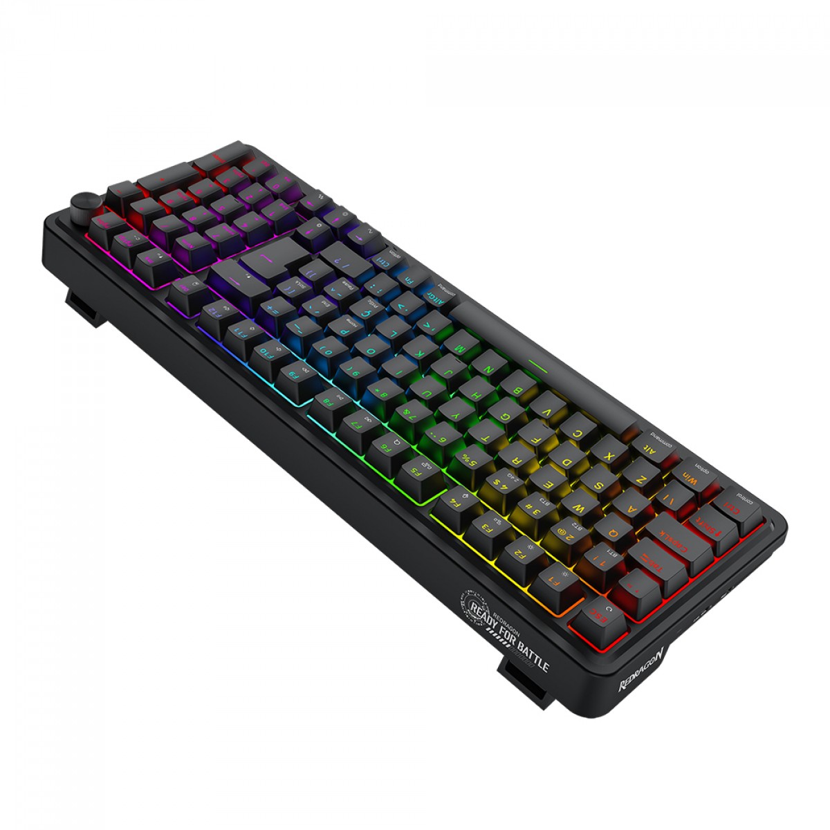 Teclado Gamer Mecânico Redragon Eisa Pro, RGB, Wireless/Bluetooth, Switch Brown, ABNT2, Preto, K686-RGB-PRO