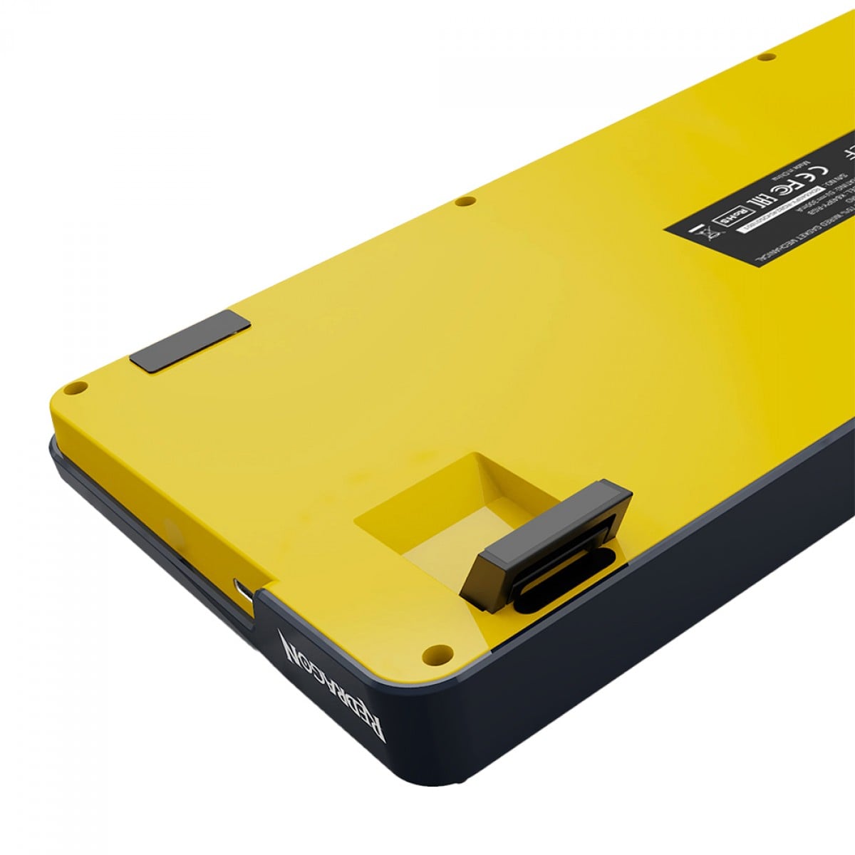 Teclado Gamer Mecânico Redragon ELF, RGB, USB, Switch Melt Gold, ABNT2, 75%, Preto E Amarelo, K649PY-RGB PT