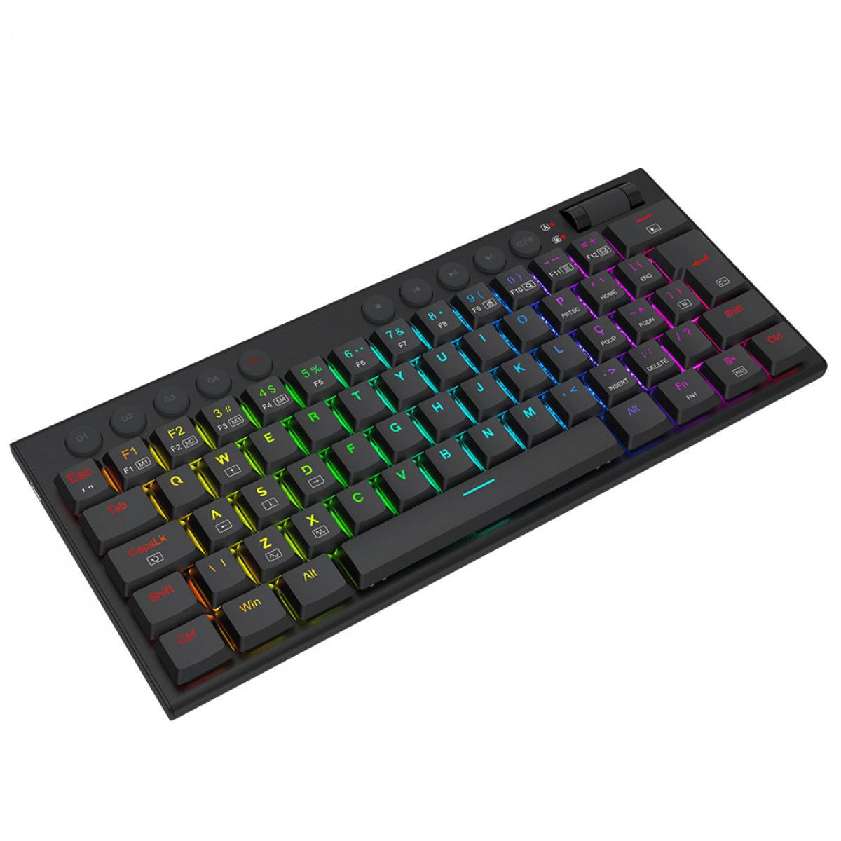 Teclado Gamer Mecânico Redragon Horus Mini, RGB, Low Profile, USB, Switch Brown, ABNT2, 60%, Preto, K632-RGB (PT-BROWN)