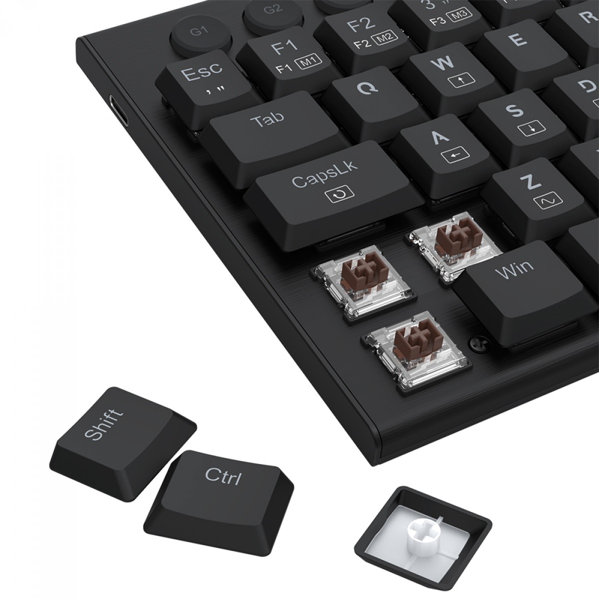 Teclado Gamer Mecânico Redragon Horus Mini, RGB, Low Profile, USB, Switch Brown, ABNT2, 60%, Preto, K632-RGB (PT-BROWN)