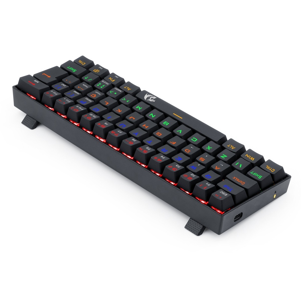 Teclado Gamer Mecânico Redragon Lakshmi, Rainbow, Switch Brown, ABNT2, 60%, Black, K606R PT-BROWN - Open Box - MARCAS DE USO