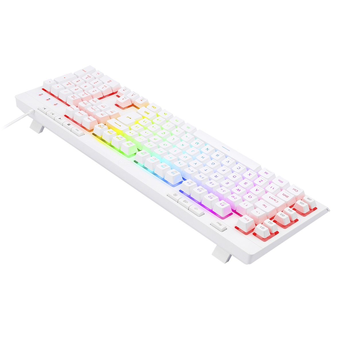 Teclado Gamer Redragon Shiva Lunar White, RGB, ABNT2, K512W-RGB