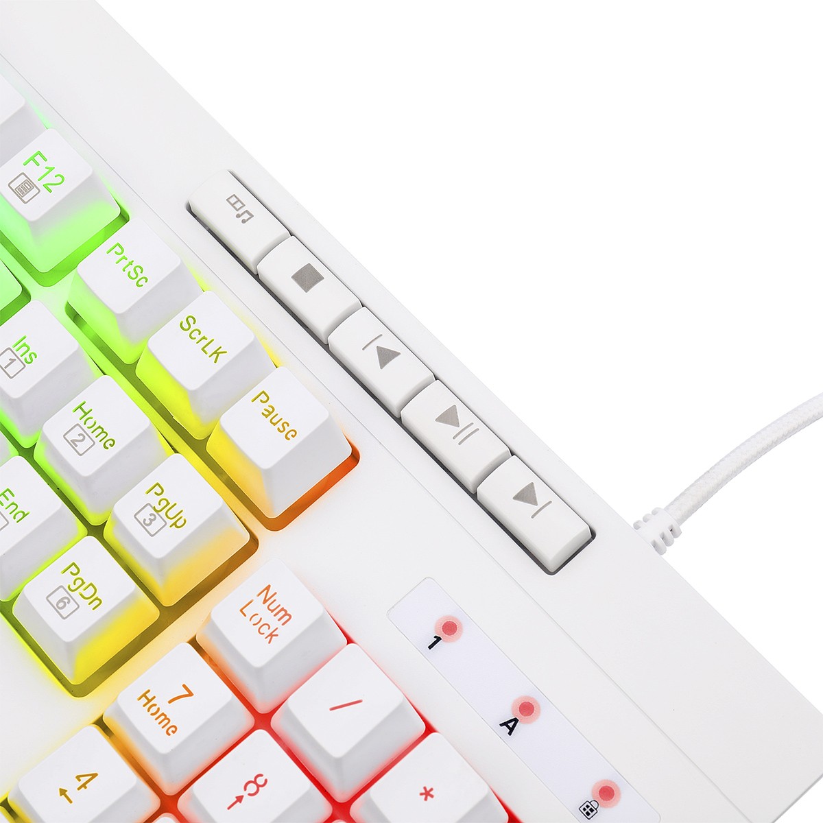 Teclado Gamer Redragon Shiva Lunar White, RGB, ABNT2, K512W-RGB