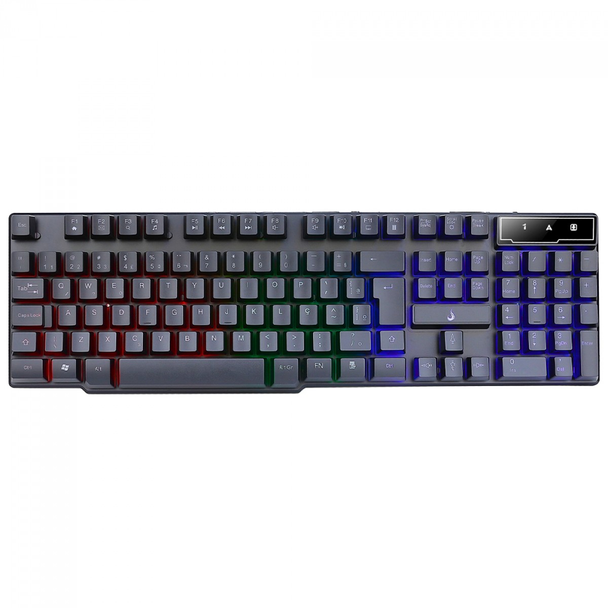 Teclado Gamer Rise Mode G1, Rainbow, USB, Membrana, ABNT2, Preto, RM-TG-01-FB
