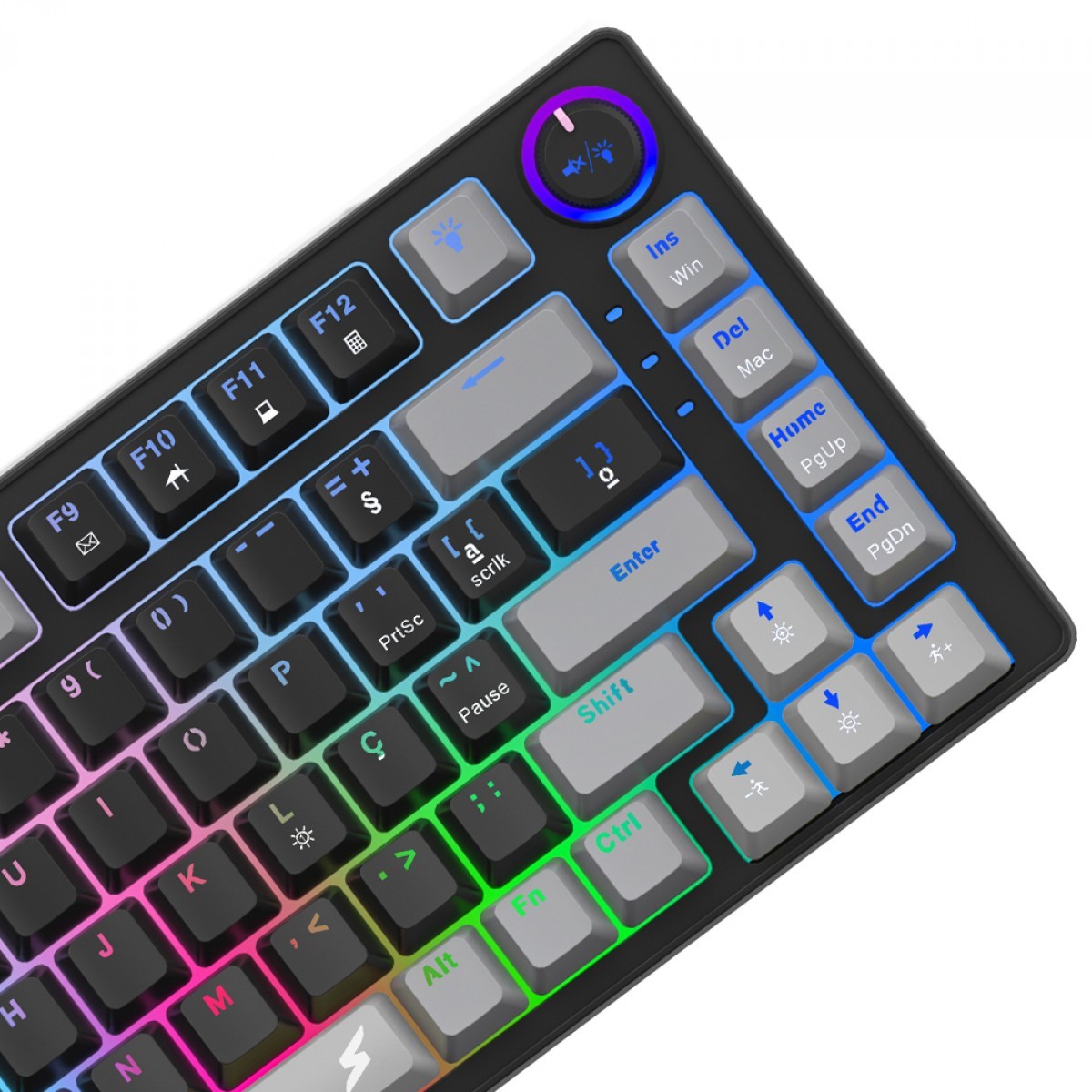 Teclado Gamer SuperFrame Ribbon, Wireless, RGB, Switch Red, 75%, ANSI, Hot Swap, Black/Grey - Open Box