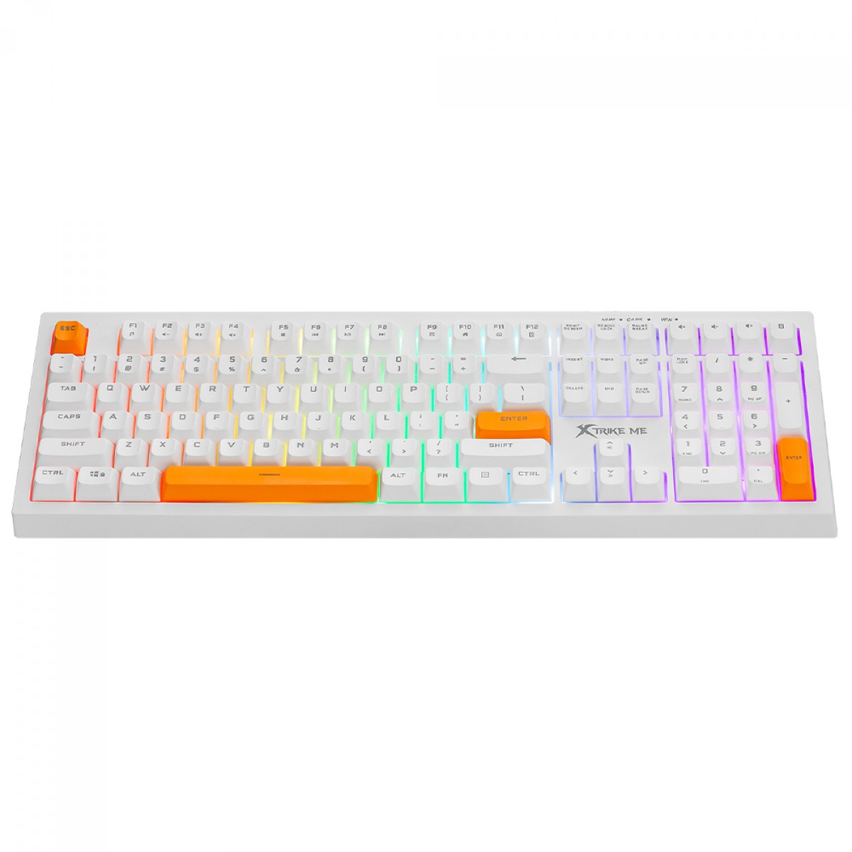 Teclado Gamer Xtrike Me KB-512, Rainbow, Membrana, ANSI, Full Size, Branco