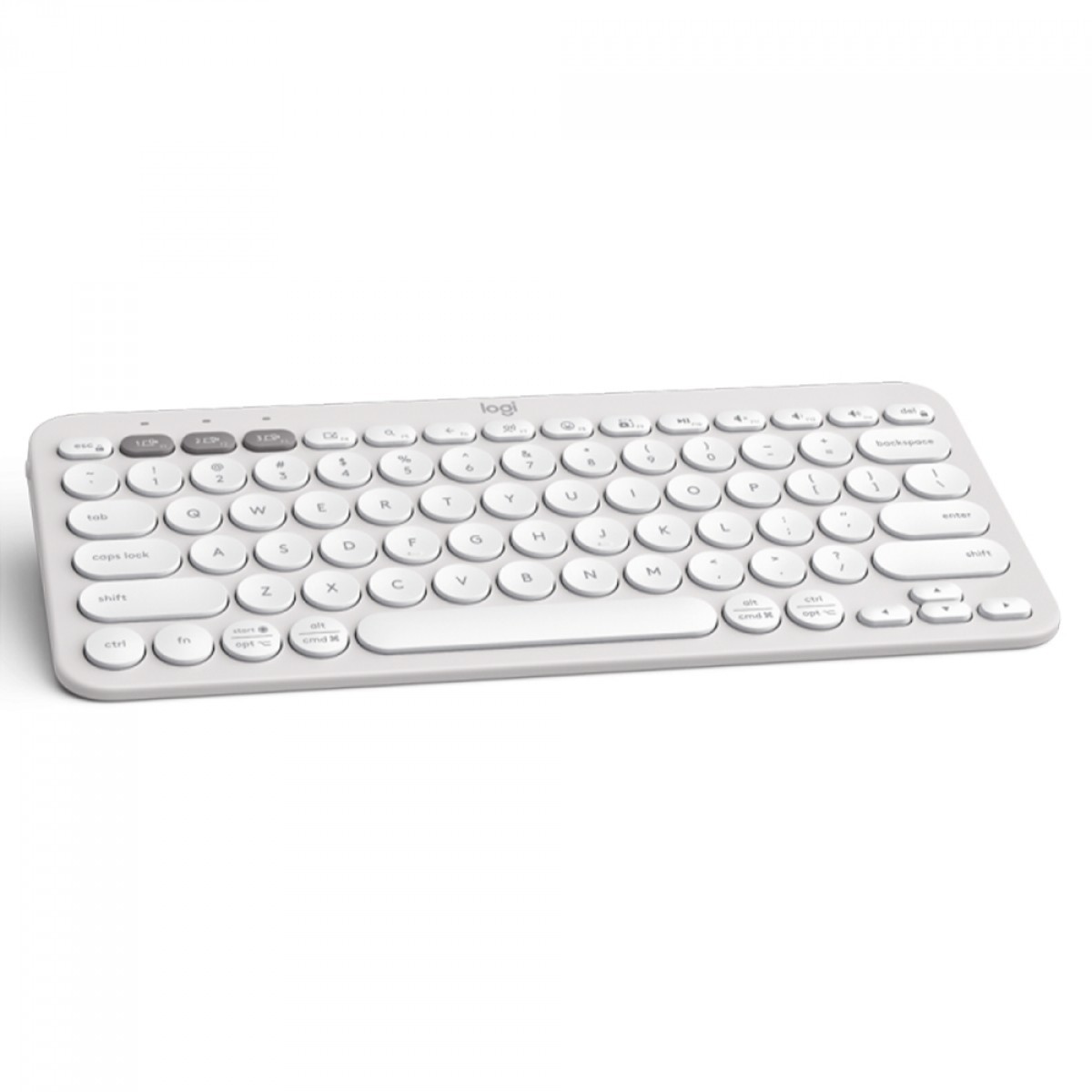 Teclado Logitech Pebble Keys 2 K380s, Sem Fio, US, Easy-Switch, Branco, 920-011790
