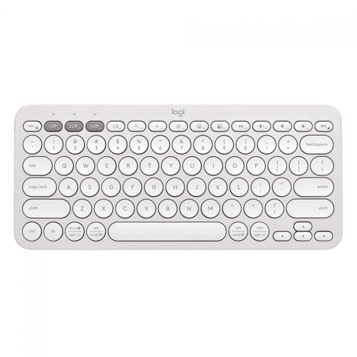 Teclado Logitech Pebble Keys 2 K380s, Sem Fio, US, Easy-Switch, Branco, 920-011790