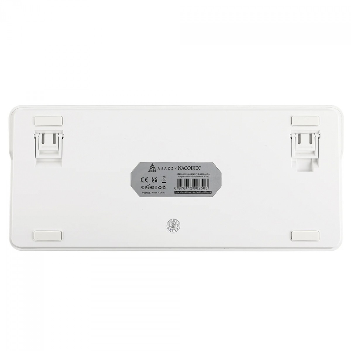 Teclado Magnético Gamer Ajazz AK820 MAX HE, RGB, ANSI, 75%, Switch Magnético, Branco, Roxo e Azul