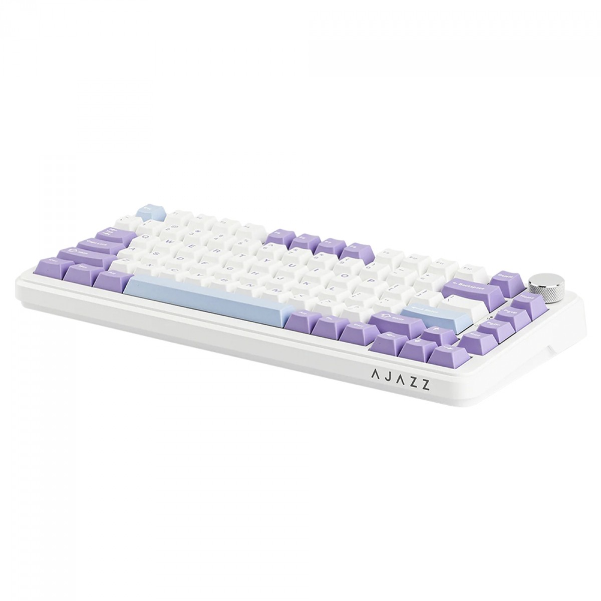 Teclado Magnético Gamer Ajazz AK820 MAX HE, RGB, ANSI, 75%, Switch Magnético, Branco, Roxo e Azul