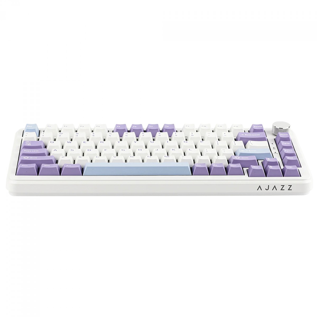 Teclado Magnético Gamer Ajazz AK820 MAX HE, RGB, ANSI, 75%, Switch Magnético, Branco, Roxo e Azul