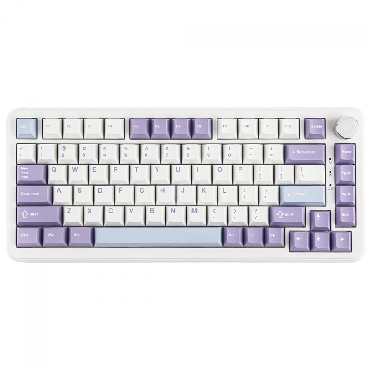 Teclado Magnético Gamer Ajazz AK820 MAX HE, RGB, ANSI, 75%, Switch Magnético, Branco, Roxo e Azul