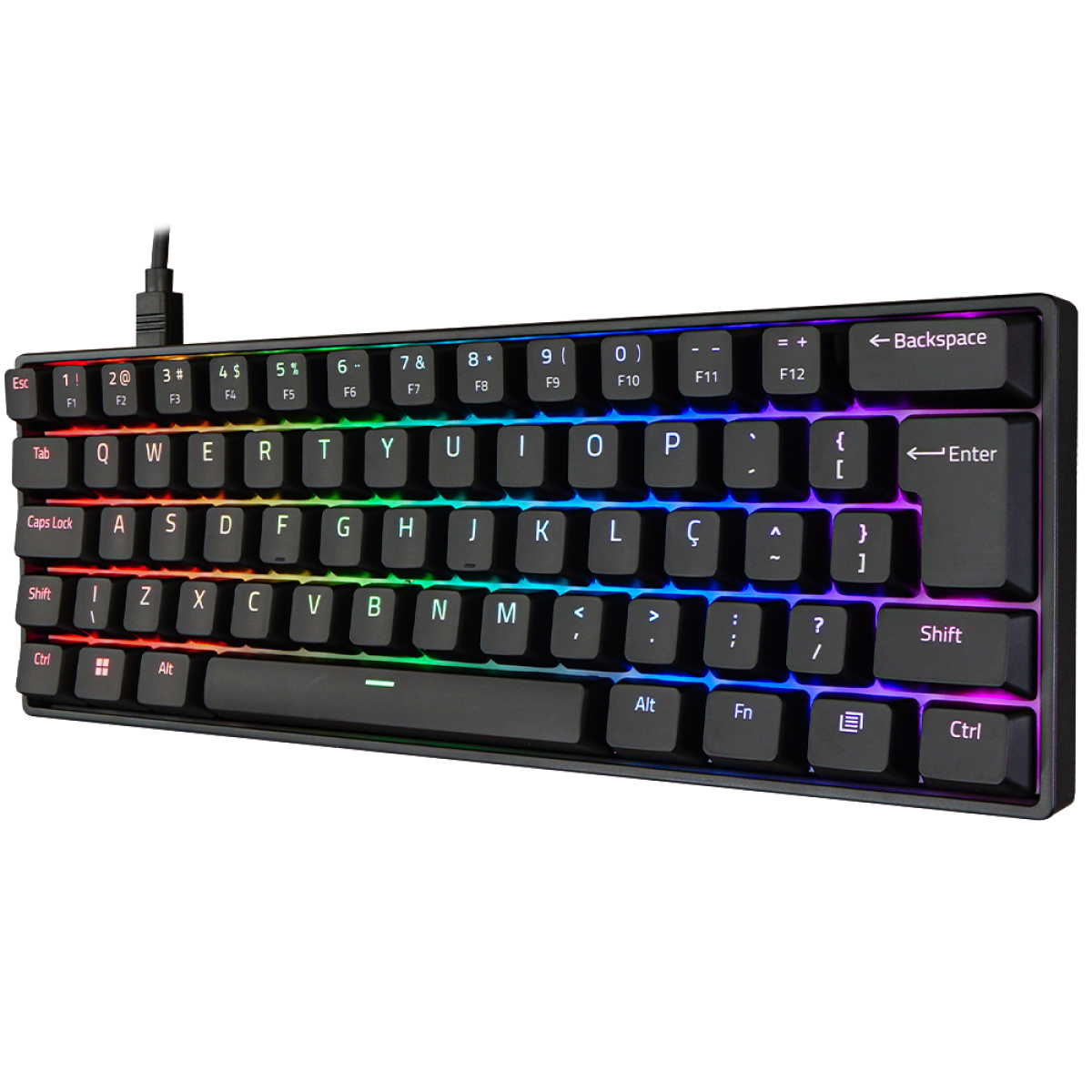 Teclado Magnético Akko 3061s HE, RGB, 60%, ABNT2, Switch Akko Sakura Pink Magnetic