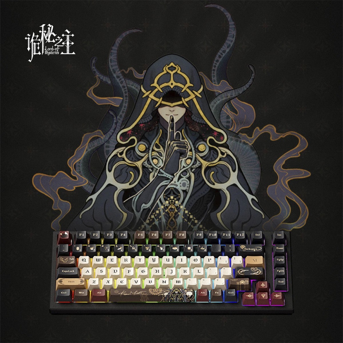 Teclado Magnético Gamer Akko TAC75 HE Lord of the Mysteries, RGB, Switch Akko AstroLink, ANSI, 75%, Preto e Branco