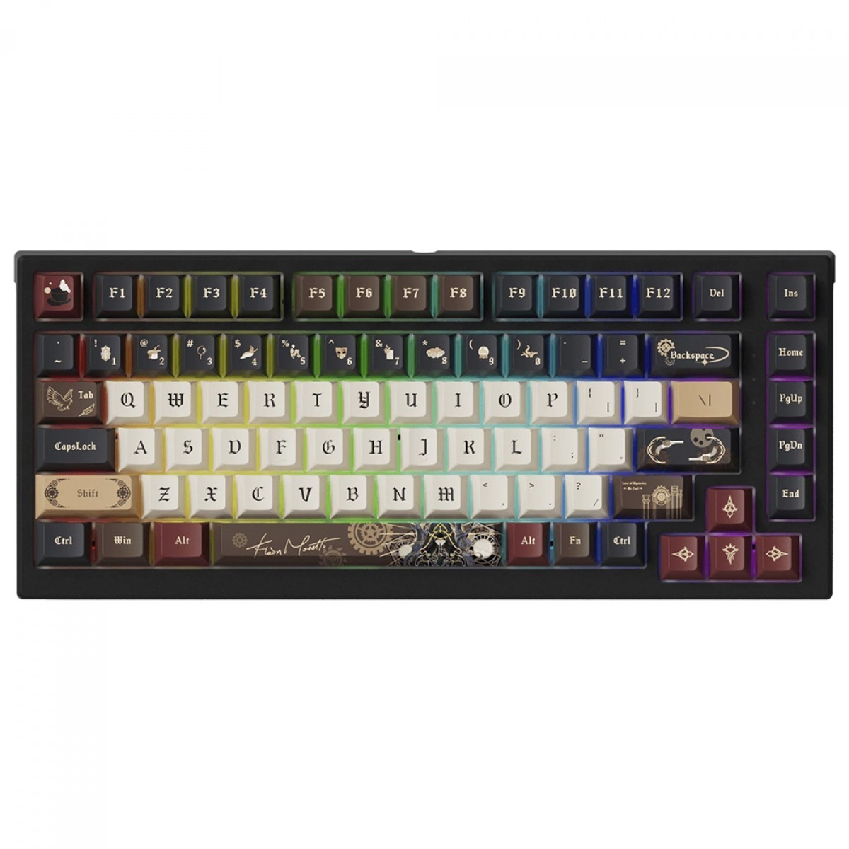 Teclado Magnético Gamer Akko TAC75 HE Lord of the Mysteries, RGB, Switch Akko AstroLink, ANSI, 75%, Preto e Branco