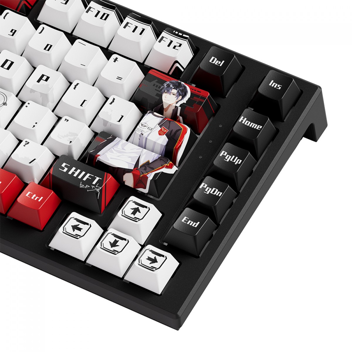 Teclado Magnético Gamer Akko TAC75 HE The King's Avatar, RGB, Switch Akko AstroAim Magnetic, ANSI, 75%, Preto, Branco e Vermelho