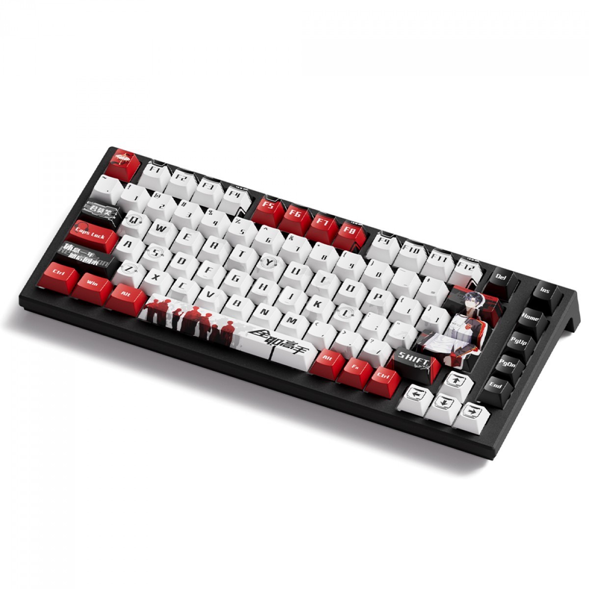 Teclado Magnético Gamer Akko TAC75 HE The King's Avatar, RGB, Switch Akko AstroLink Magnetic, ANSI, 75%, Preto, Branco e Vermelho