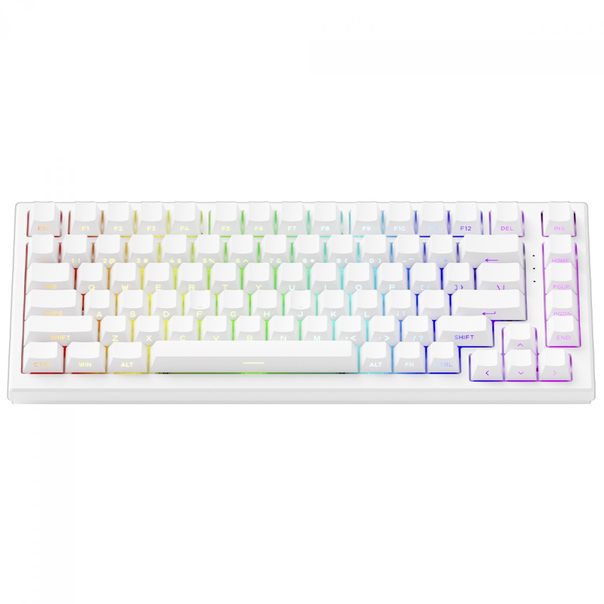 Teclado Magnético Gamer Akko TAC75 HE White, RGB, Switch Akko AstroLink Magnetic, ANSI, 75%, Branco